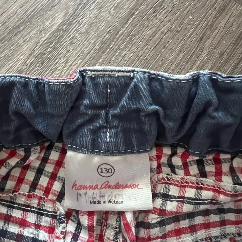 Hanna Andersson Gingham Shorts size 130 /8 Years